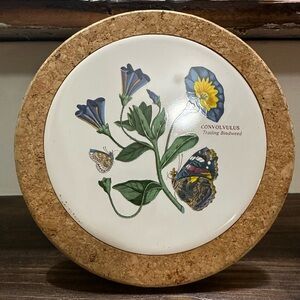 Portmeirion Botanic Garden Cork Ceramic Trivet Trailing Birdweed